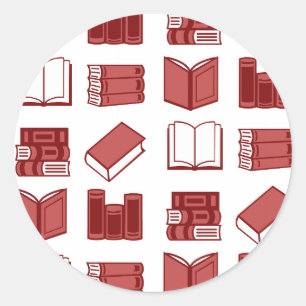 Red Book Reading and Writing Pattern Runder Aufkleber