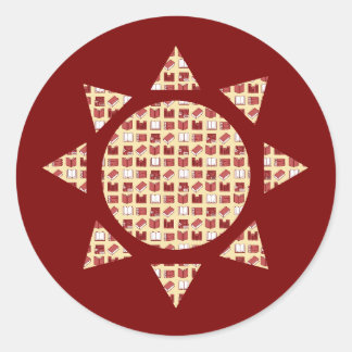 Red Book Reading and Writing Sun Runder Aufkleber