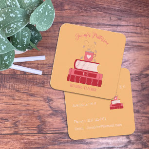 Red Books Tutor Orange Square Visitenkarten Quadratische Visitenkarte