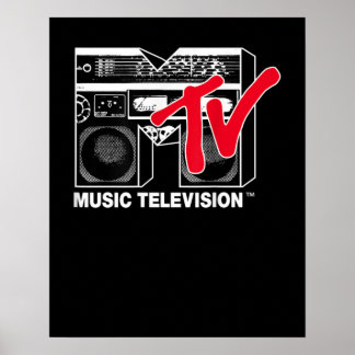 Red Boombox Grafik des MTV-Logos Poster