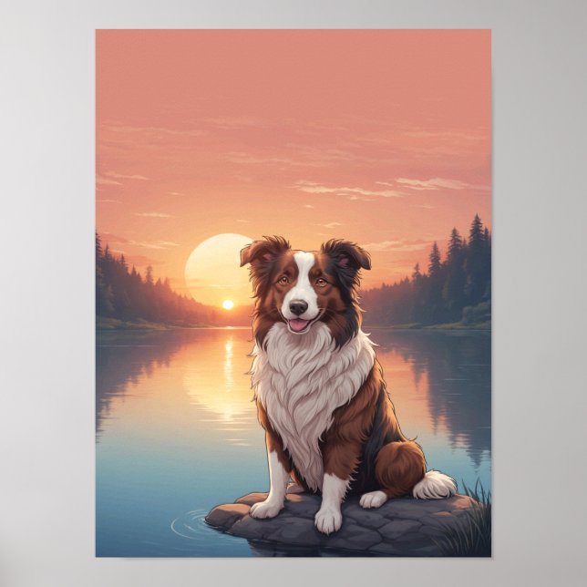 Red Border Collie Poster (Vorne)