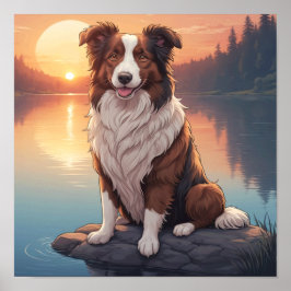 Red Border Collie Poster