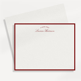 Red Border Elegante Moderne Stationery Note Card Einladung