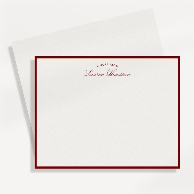 Red Border Elegante Moderne Stationery Note Card Einladung (Von Creator hochgeladen)