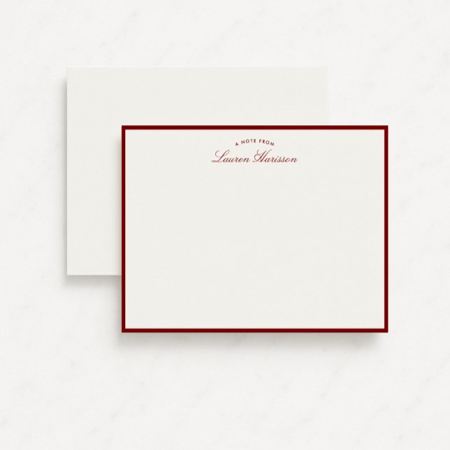 Red Border Elegante Moderne Stationery Note Card Einladung (Von Creator hochgeladen)