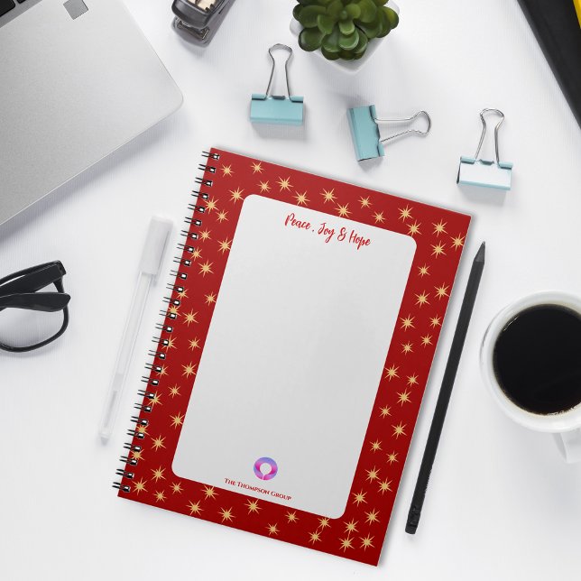 Red Border Stars, Peace Joy & Hope, Corporate Logo Notizblock (Red Border Stars, Peace Joy & Hope, Corporate Logo Notebook
)