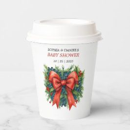 Red Bow Baby Shower Christmas Brunch Pappbecher