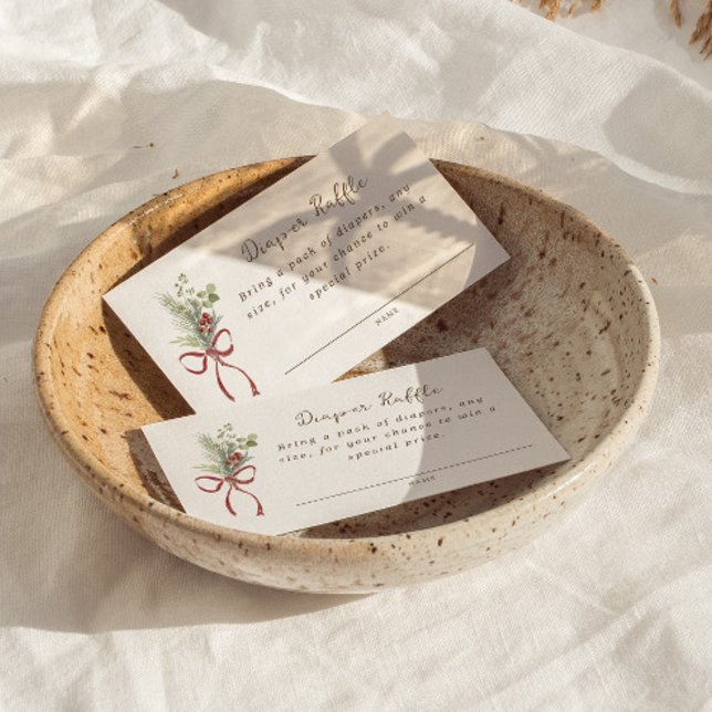 Red Bow Bouquet Babydusche Windelwanne Begleitkarte (Von Creator hochgeladen)