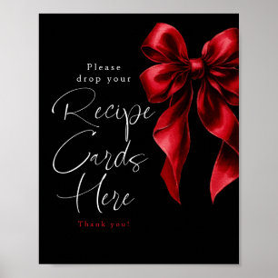 Red Bow Brautparty Signature für Rezeptkarten Poster