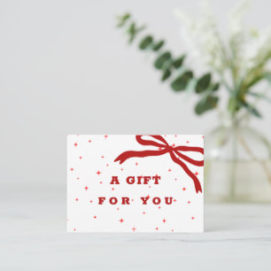 Red Bow Business Weihnachtsgeschenkgutschein Mitteilungskarte
