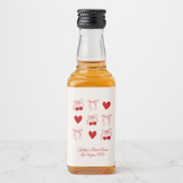 Red Bow Cherry Sweet Junggeselinnen-Abschied Alkoholflaschenetikett