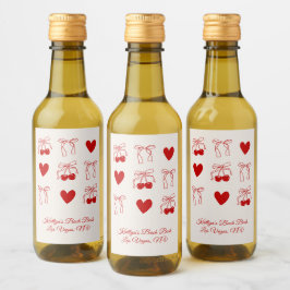 Red Bow Cherry Sweet Junggeselinnen-Abschied Fevor Weinetikett