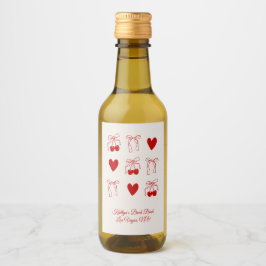 Red Bow Cherry Sweet Junggeselinnen-Abschied Fevor Weinetikett
