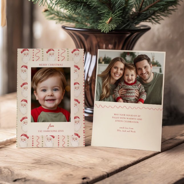 Red Bow Christmas Wreath Foto Feiertagskarte (Von Creator hochgeladen)