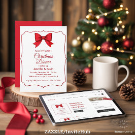 Red Bow Classic Traditionelles Weihnachtsessen Feiertagskarte