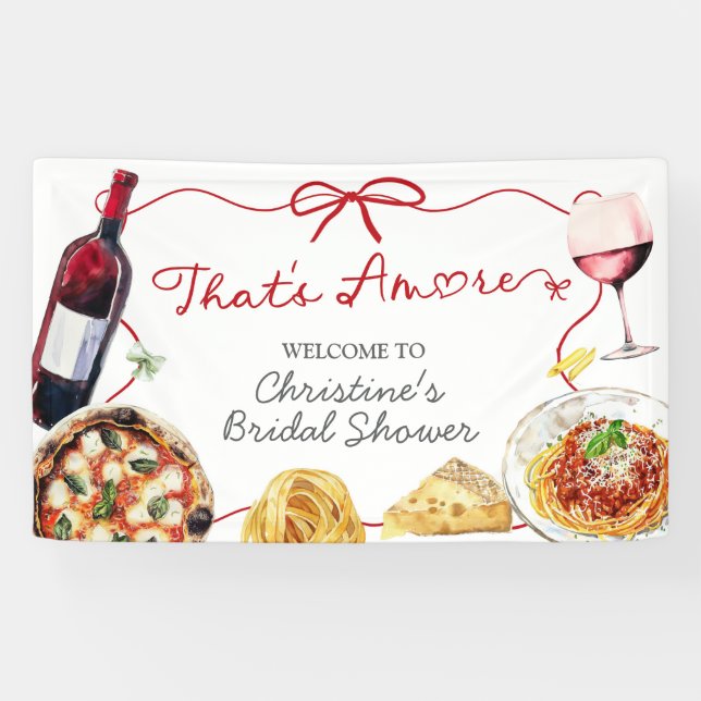 Red Bow Coquette Amore Large Banner Sign (Horizontal)