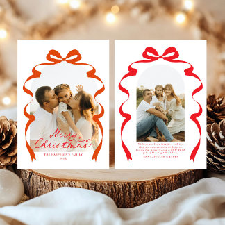 Red Bow Foto Merry Christmas Arch Feiertagskarte