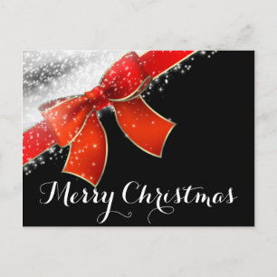 Red Bow & Glitzern Chic Black Holiday Weihnachten