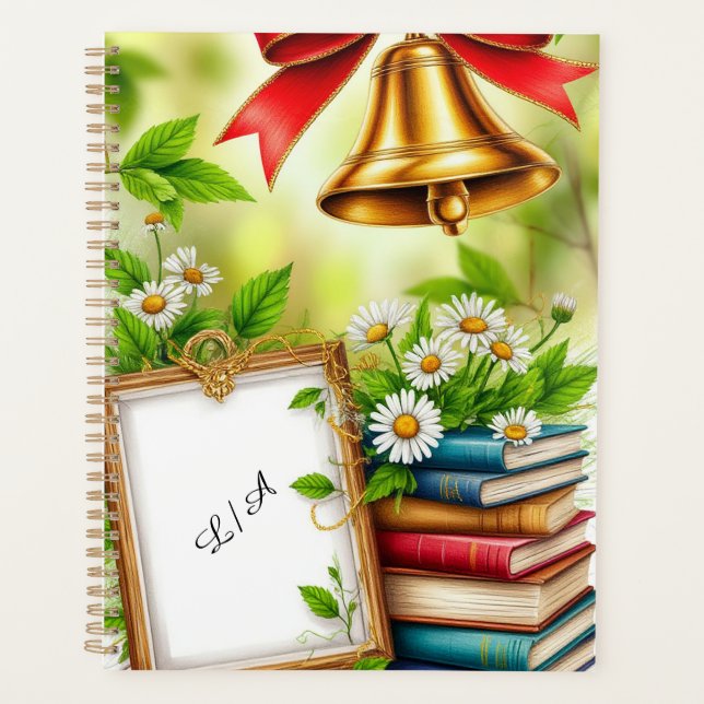 Red Bow, Golden Bell und dekorative Elemente Planer (Vorderseite)