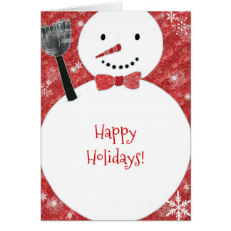 Red Bow Krawatte Snowman Weihnachtskarte