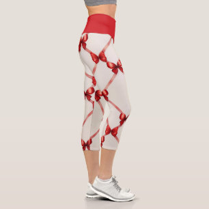 Red Bow Leggings: Stil und Komfort kombiniert Capri Leggings