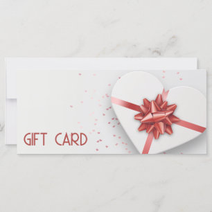 Red Bow Lovely White Heart Geschenkboxen Gift Card