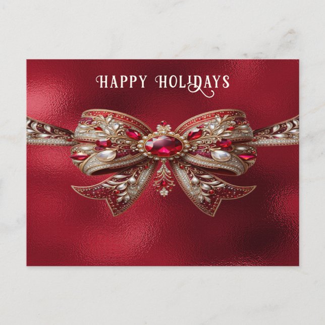 Red Bow Postcard Postkarte (Vorderseite)