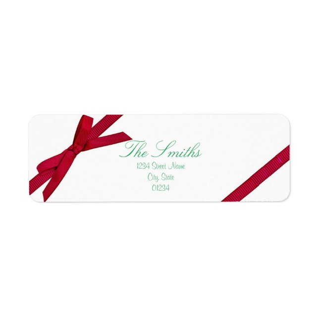 Red Bow Return Address Label (Vorne)