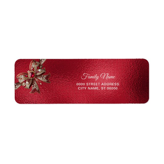 Red Bow Return Address Label (Vorne)