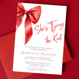 Red Bow Sie bindet das Brautparty des Knotens Einladung