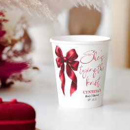 Red Bow Sie bindet das Brautparty des Knotens Pappbecher