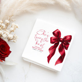 Red Bow Sie bindet das Brautparty des Knotens Serviette