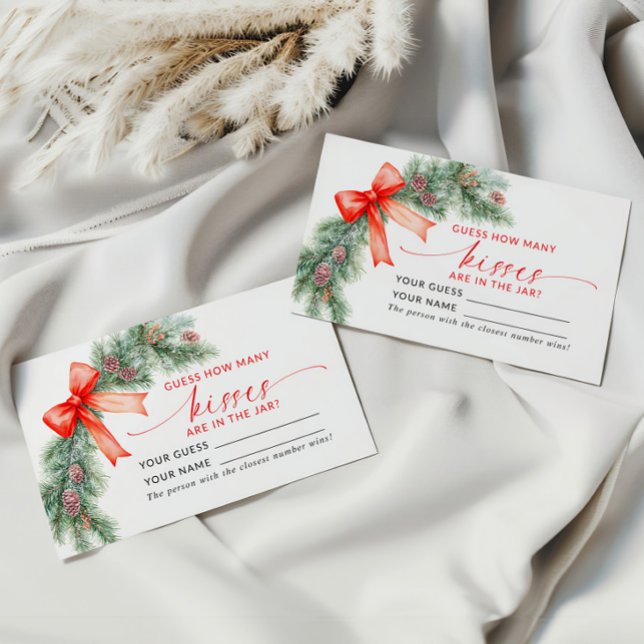 Red Bow Weihnachten Wie viele Kisses Showspielkart Platzkarte (Von Creator hochgeladen)