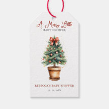 Red Bow Weihnachtsbaum Merry Little Baby Shower