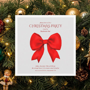 Red Bow Weihnachtsfeier Einladung