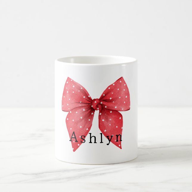 Red Bow White Dots Kaffeetasse (Mittel)