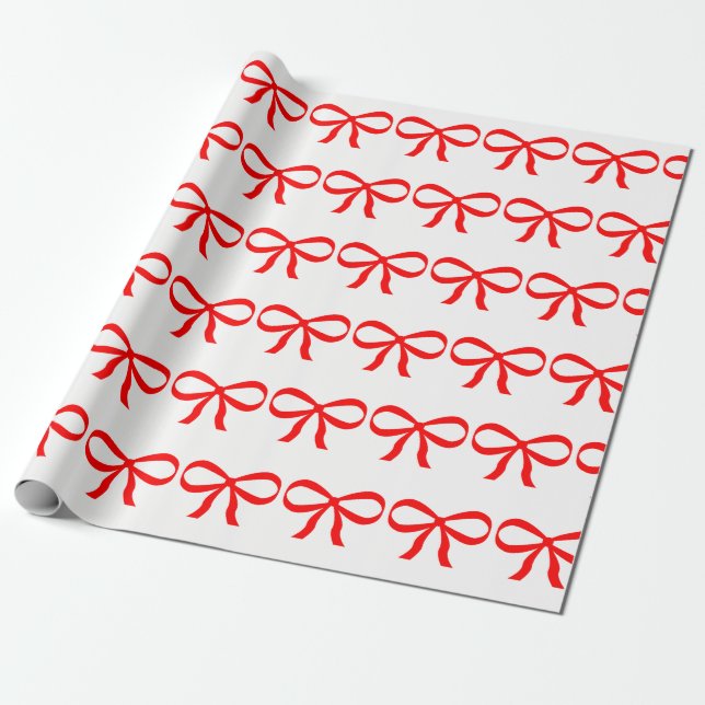 Red Bow Wrapping Paper Geschenkpapier (Ungerollt)