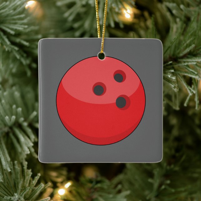 Red Bowling Ball Keramikornament (Baum)