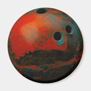 Red Bowling Ball passen sie an Magnet