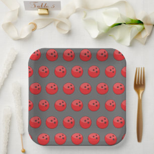 Red Bowling Ball Pattern Pappteller