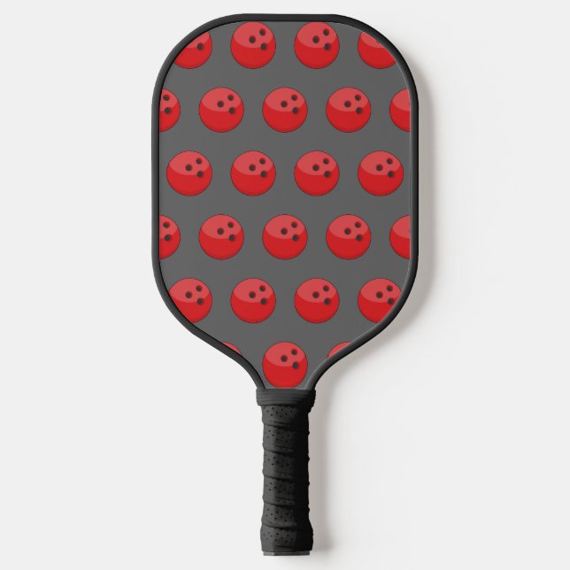 Red Bowling Ball Pattern Pickleball Schläger (Vorderseite)