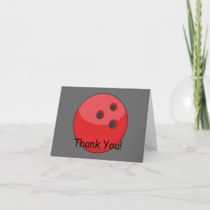 Red Bowling Ball personalize Dankeskarte