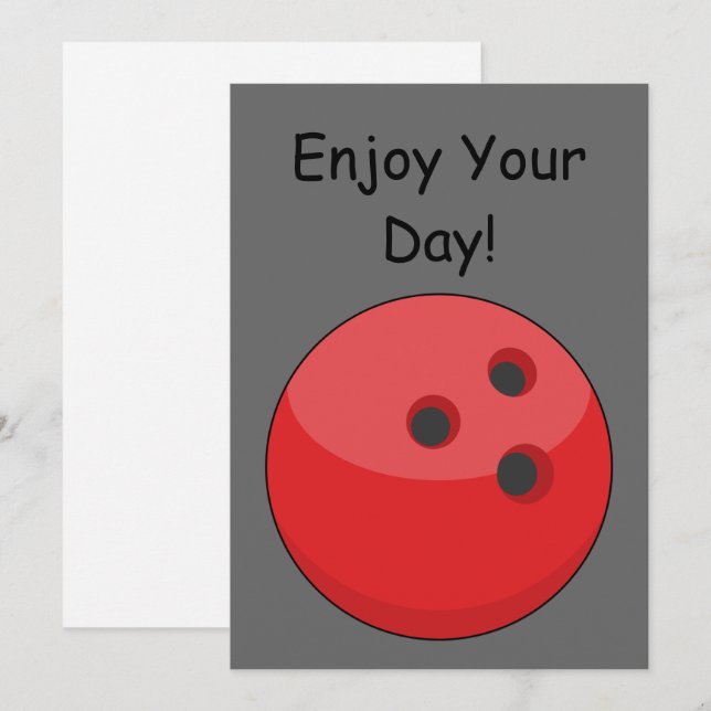 Red Bowling Ball personalize Feiertagskarte (Vorne/Hinten)