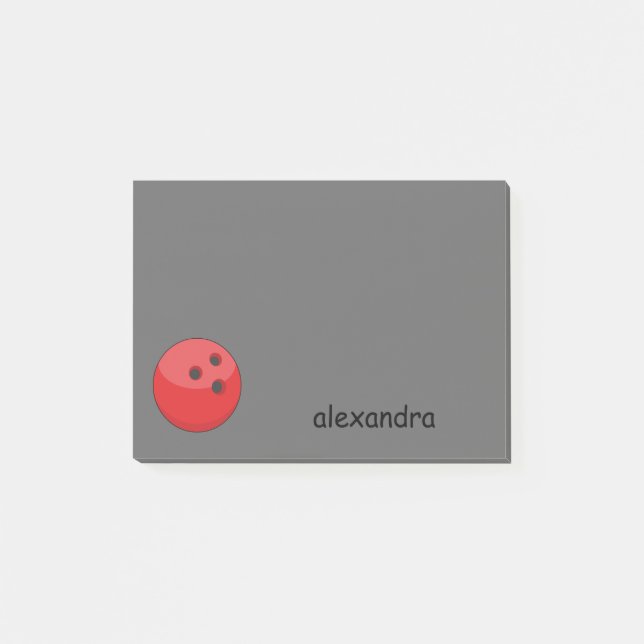Red Bowling Ball personalize Post-it Klebezettel (Vorderseite)