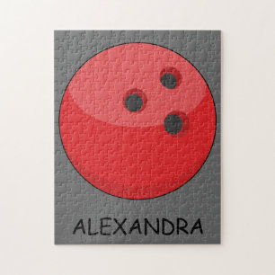 Red Bowling Ball personalize Puzzle