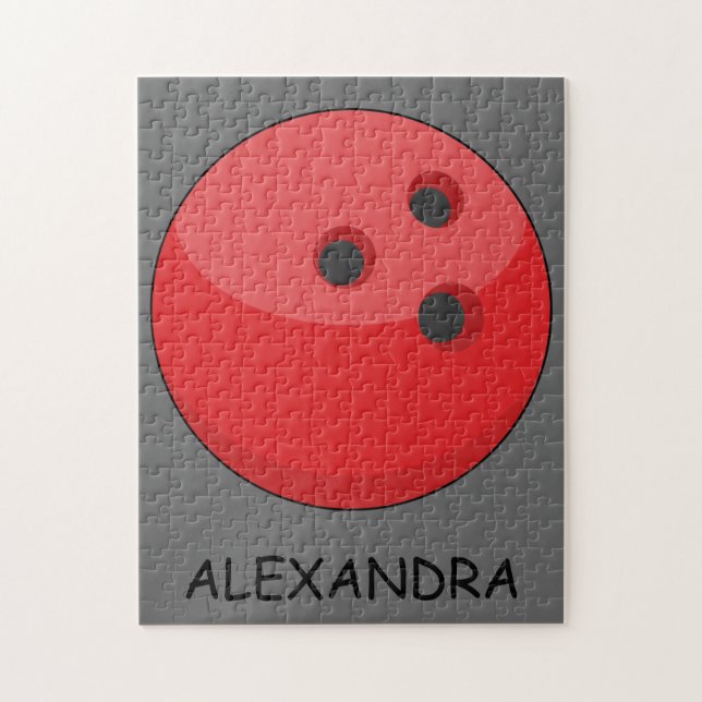 Red Bowling Ball personalize Puzzle (Vertikal)