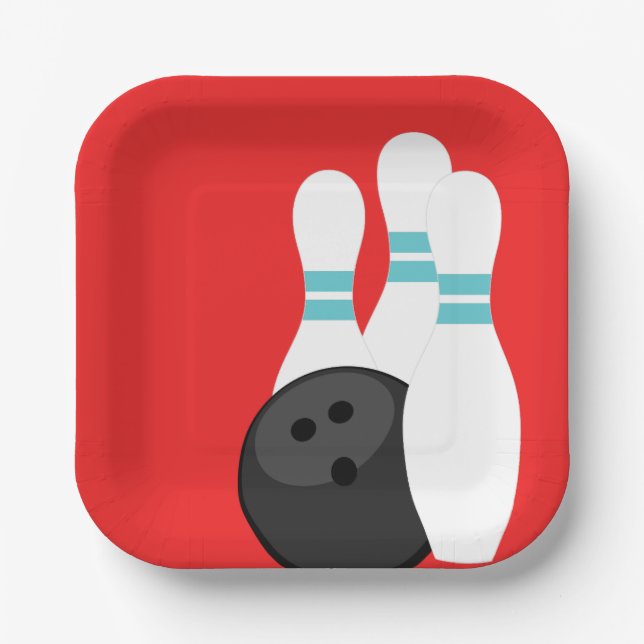 Red Bowling Party Paper Teller (Vorderseite)