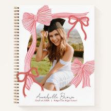 Red Bows Photo Graduation Guest Book