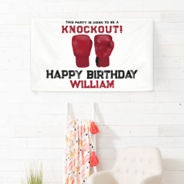 Red Boxing Gloves Kindergeburtstag Party Knock-out Banner