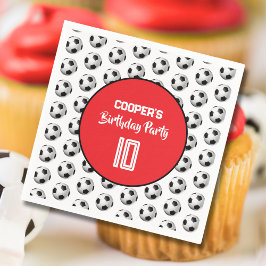 Red Boy Soccer Birthday Party Serviette